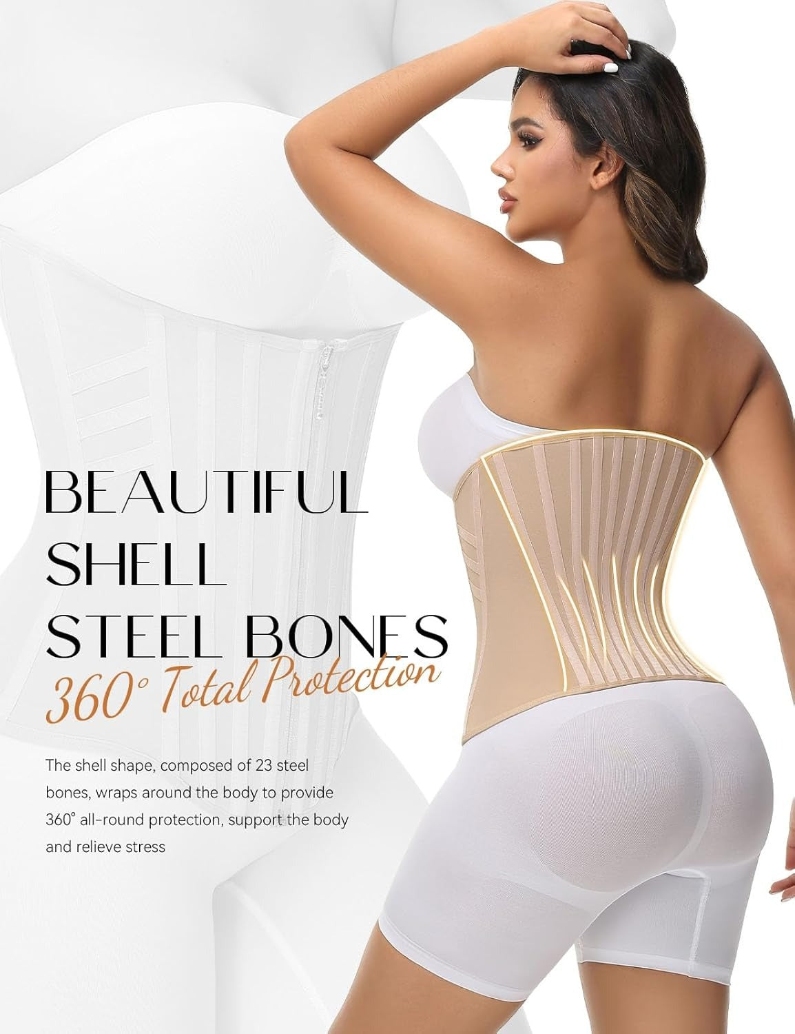Curved Boned Waist Trainer High Compression Tiny Waist Corset