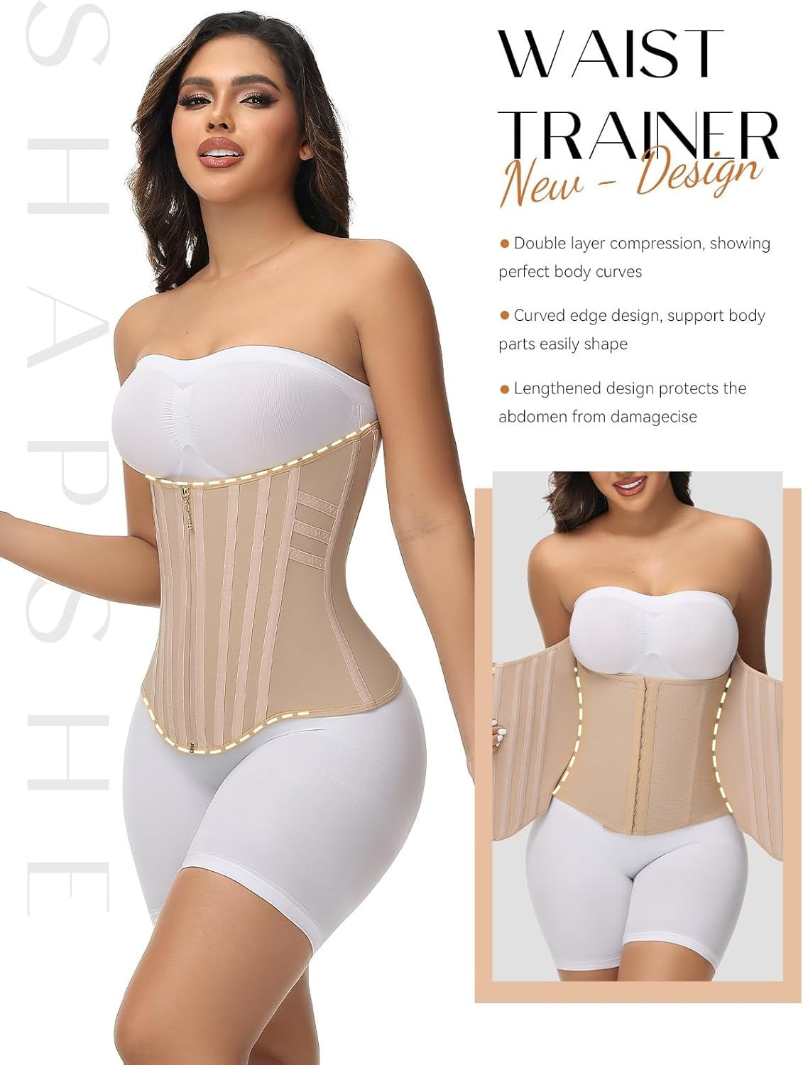 Curved Boned Waist Trainer High Compression Tiny Waist Corset