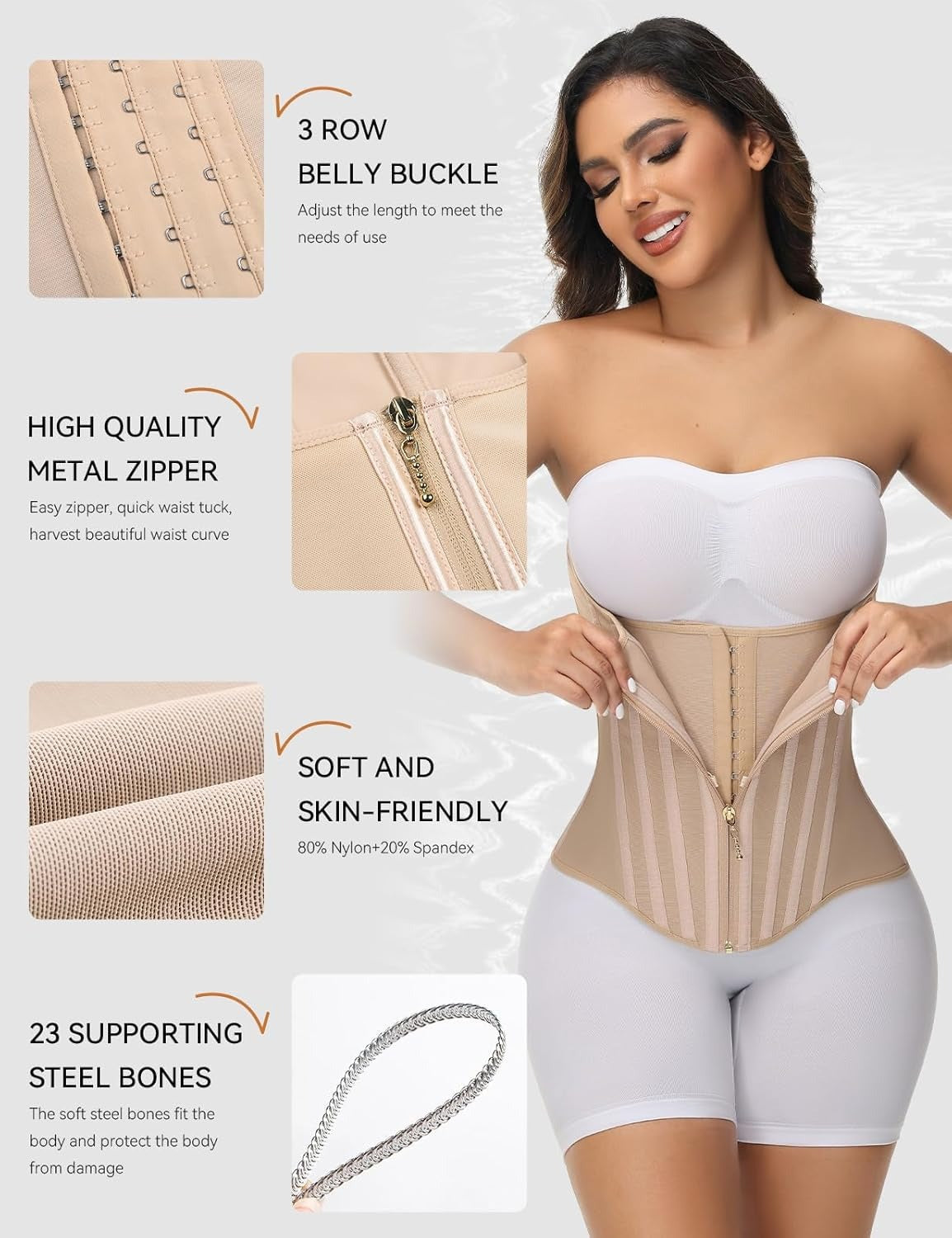 Curved Boned Waist Trainer High Compression Tiny Waist Corset