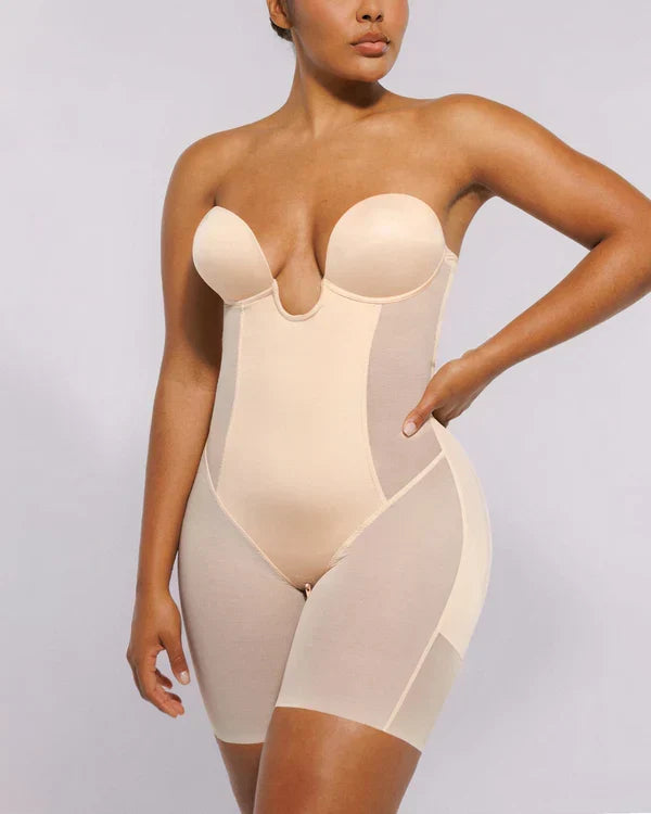 Trovyaa™ MeshSmooth-Deep Plunge Bodysuit